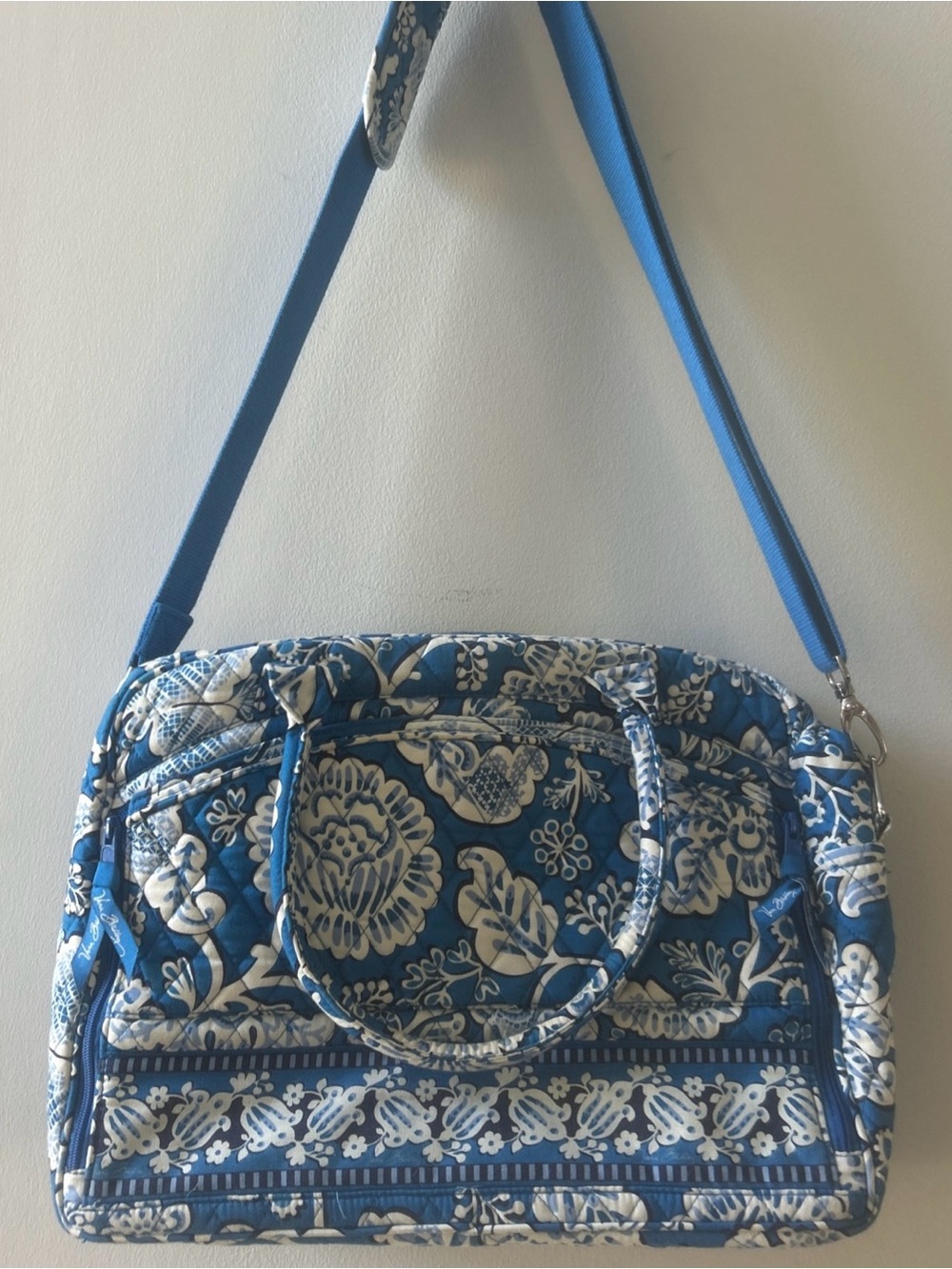 NWOT Vera Bradley Blue Lagoon Laptop bag/tote case Retired pristine